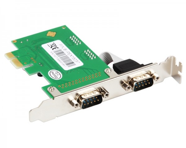E-GREEN PCI Express kontroler 2-port (RS-232,DB-9) IT KOMPONENTE I PERIFERIJA