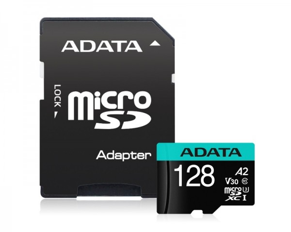 A-DATA UHS-I U3 MicroSDHC 128GB V30S class 10 + adapter AUSDX128GUI3V30SA2-RA1 IT KOMPONENTE I PERIFERIJA