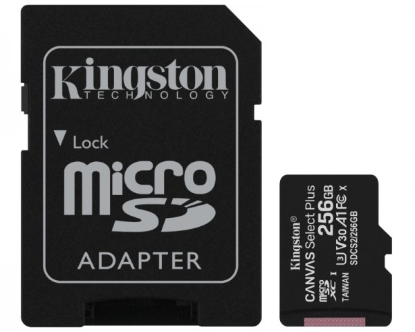 KINGSTON A1 MicroSDXC 256GB 100R class 10 SDCS2256GB + adapter IT KOMPONENTE I PERIFERIJA