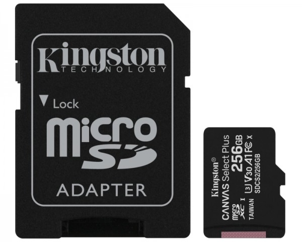 KINGSTON A1 MicroSDXC 256GB 100R class 10 SDCS2256GB + adapter Logik grupe