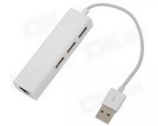 FAST ASIA USB 2.0 - HUB 3port + RJ45 (ž) beli IT KOMPONENTE I PERIFERIJA