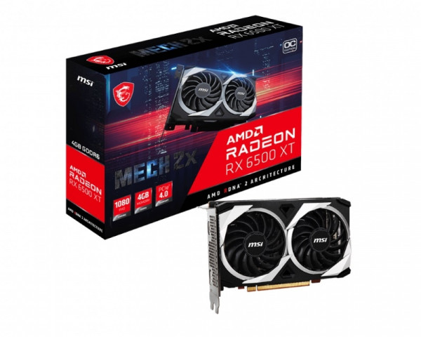 MSI AMD Radeon RX 6500 XT 4GB 64bit RX 6500 XT MECH 2X 4G OC IT KOMPONENTE I PERIFERIJA