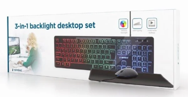 Gembird KBS-UML-01 3-in-1 backlight set tastatura, mis i podloga IT KOMPONENTE I PERIFERIJA
