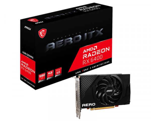MSI AMD Radeon RX 6400 4GB 64bit RX 6400 AERO ITX 4G IT KOMPONENTE I PERIFERIJA