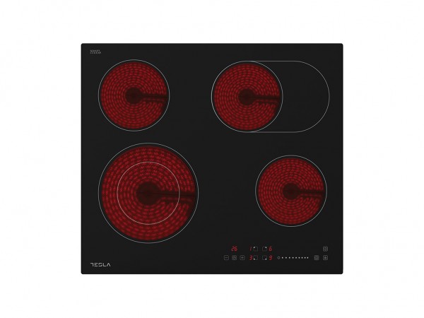 TESLA HV6410MX, staklokeramicka ploca 4 zone, 2 proširene, 60cm BELA TEHNIKA