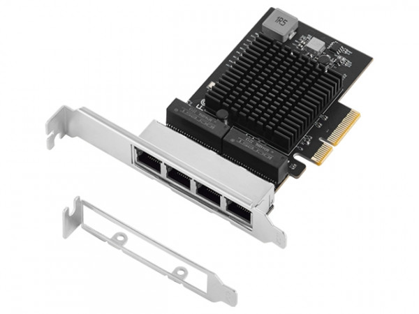 E-GREEN PCI-Express kontroler 4-port 2.5 Gigabit Ethernet (Realtek 8125B) IT KOMPONENTE I PERIFERIJA