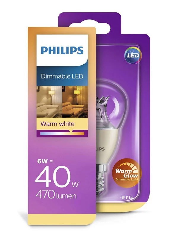 Philips LED SIJALICA 6W(40W) E14 WW 230V P48 BISTRA  PS518 DIMABILNA POKUĆSTVO