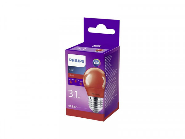 Philips LED SIJALICA U BOJI 3,1W (25W) E27 P45 CRVENA PS627 POKUĆSTVO