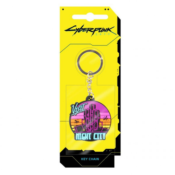 Cyberpunk 2077 Visit Night City PVC Keychain Multicolor GAMING 