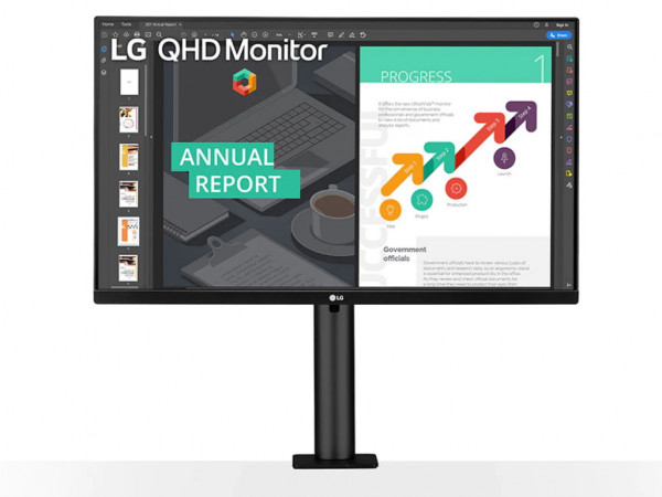 LG Monitor ERGO 27QN880P-B  27'' IPS 2560x1440 75Hz 5ms GtG HDMIx2, DP, USB Freesync VESA pivot, visina (27QN880P-B.AEU)  MONITORI