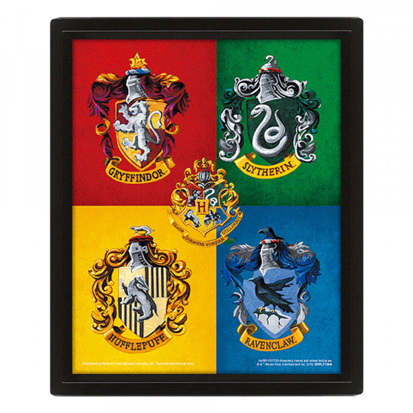 Harry Potter (Colourful Crests) - Framed MERCHANDISE