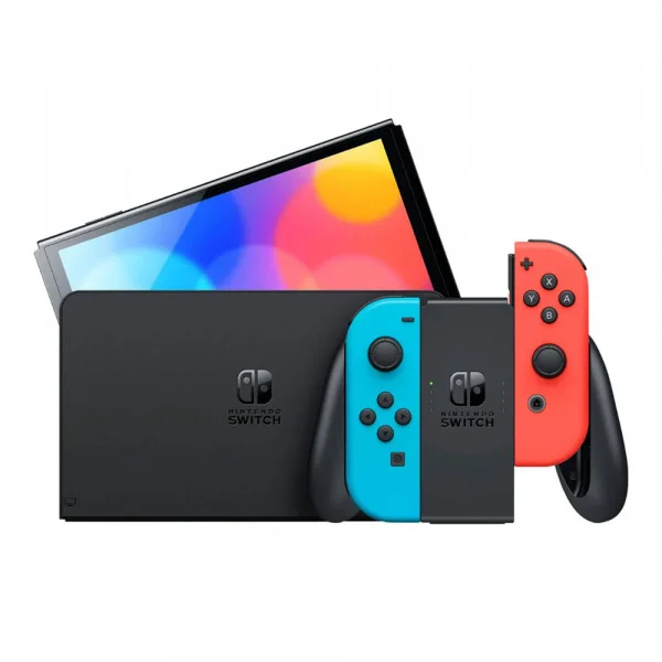 Nintendo Switch Console (OLED Model) Neon Red and Blue GAMING 
